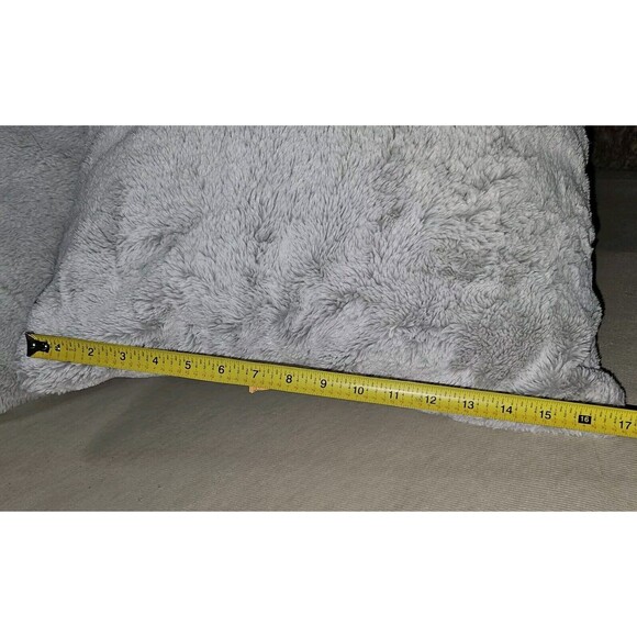 Athome Ivory Chinchilla Faux Fur Euro Throw Pillows 2 Pc Bundle, 17" Fast Ship - Picture 4 of 5